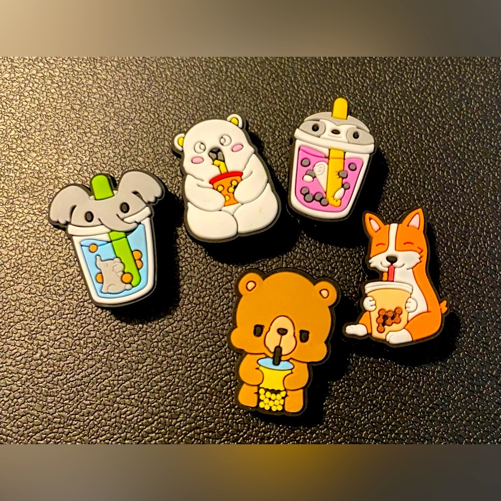 New 5 Pack Boba Animal Shoe Charms